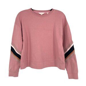Ted Baker London Jordan Striped Dropped-Shoulder Sweatshirt Rose Pink Size 2 XS